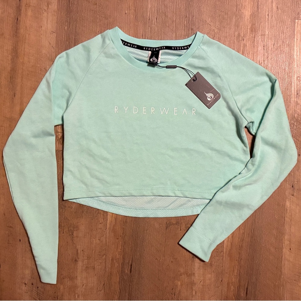 Ryderwear NWT Women's Fresh Mint Crop Sweatshirt sz Medium